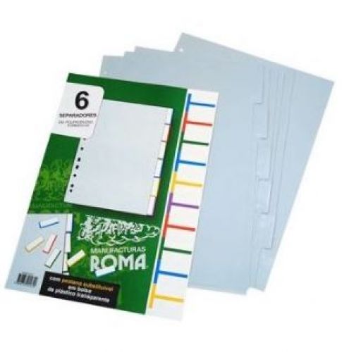 Separador plastico roma 247  6fls , ROMA , SEPAPLAROM003 , 5604737001610